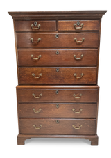 George III Oak Chest on Chest