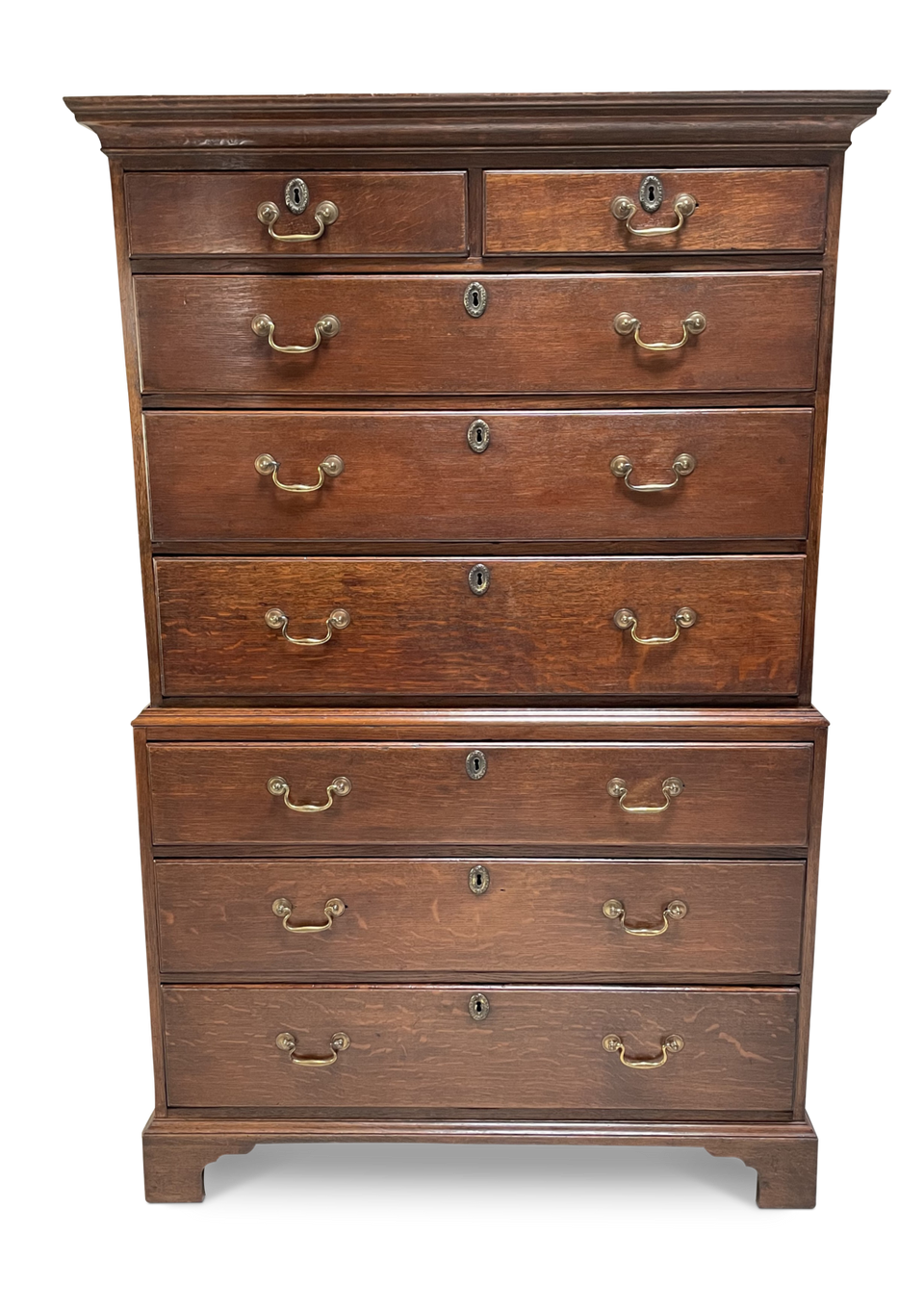 George III Oak Chest on Chest