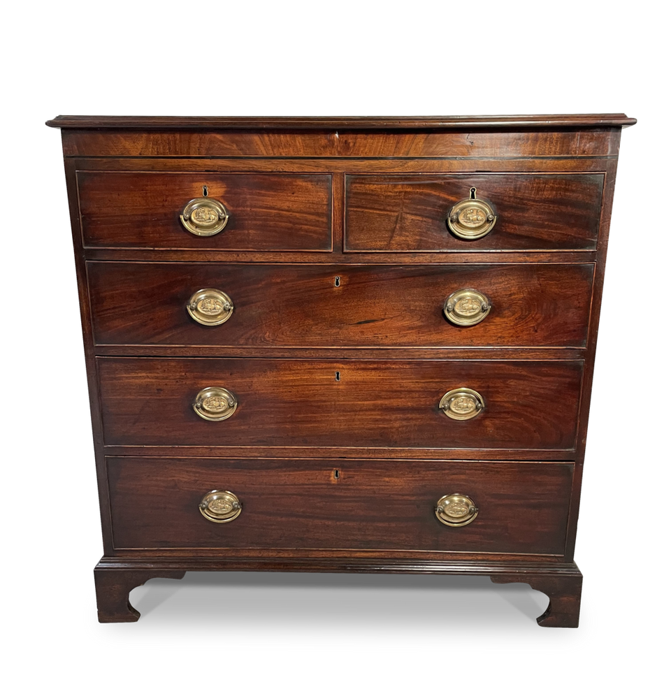 Mahogany Chest of Two over Three Drawers on Bracket Feet