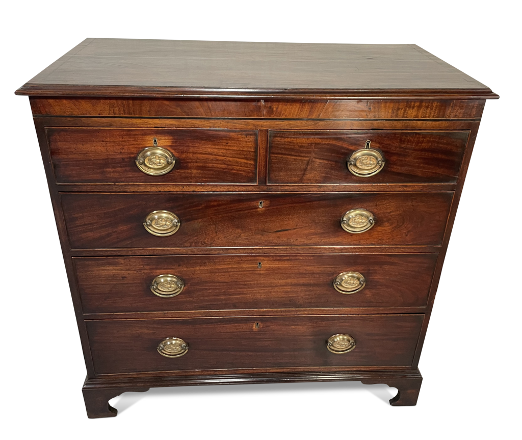 Mahogany Chest of Two over Three Drawers on Bracket Feet