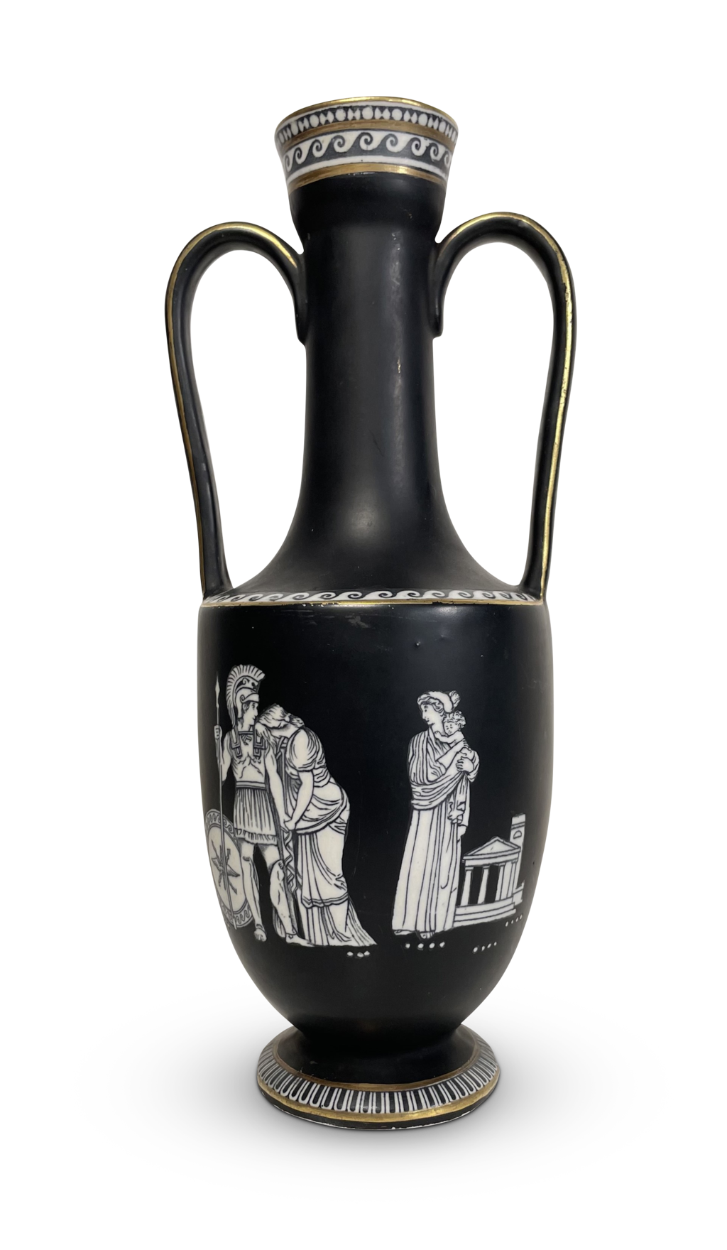 Neo-Classical Prattware Vase with Achilles and Hector
