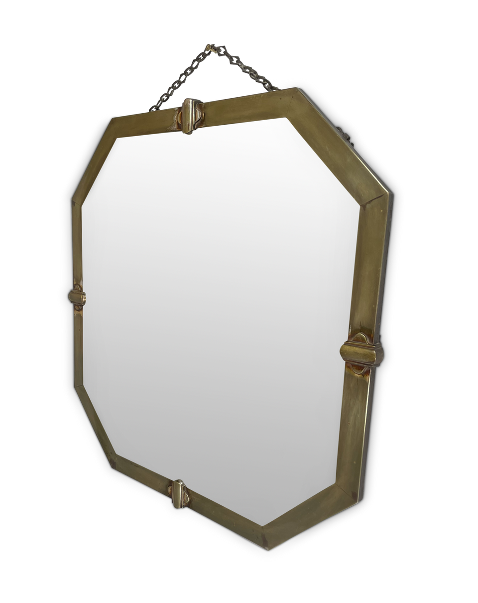 Octagonal Brass Mirror