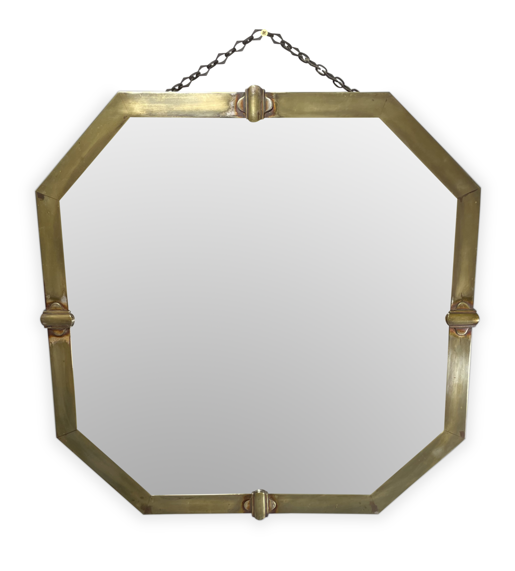 Octagonal Brass Mirror