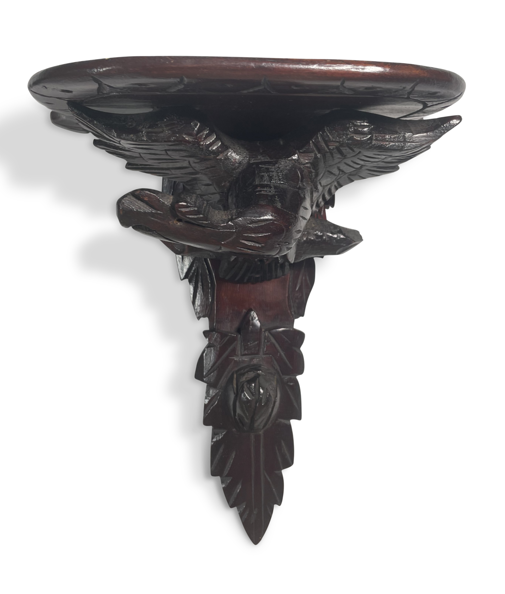 Pair of Black Forest Carved Wall Brackets