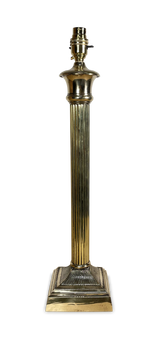 Brass Classical Reeded Column Table Lamp