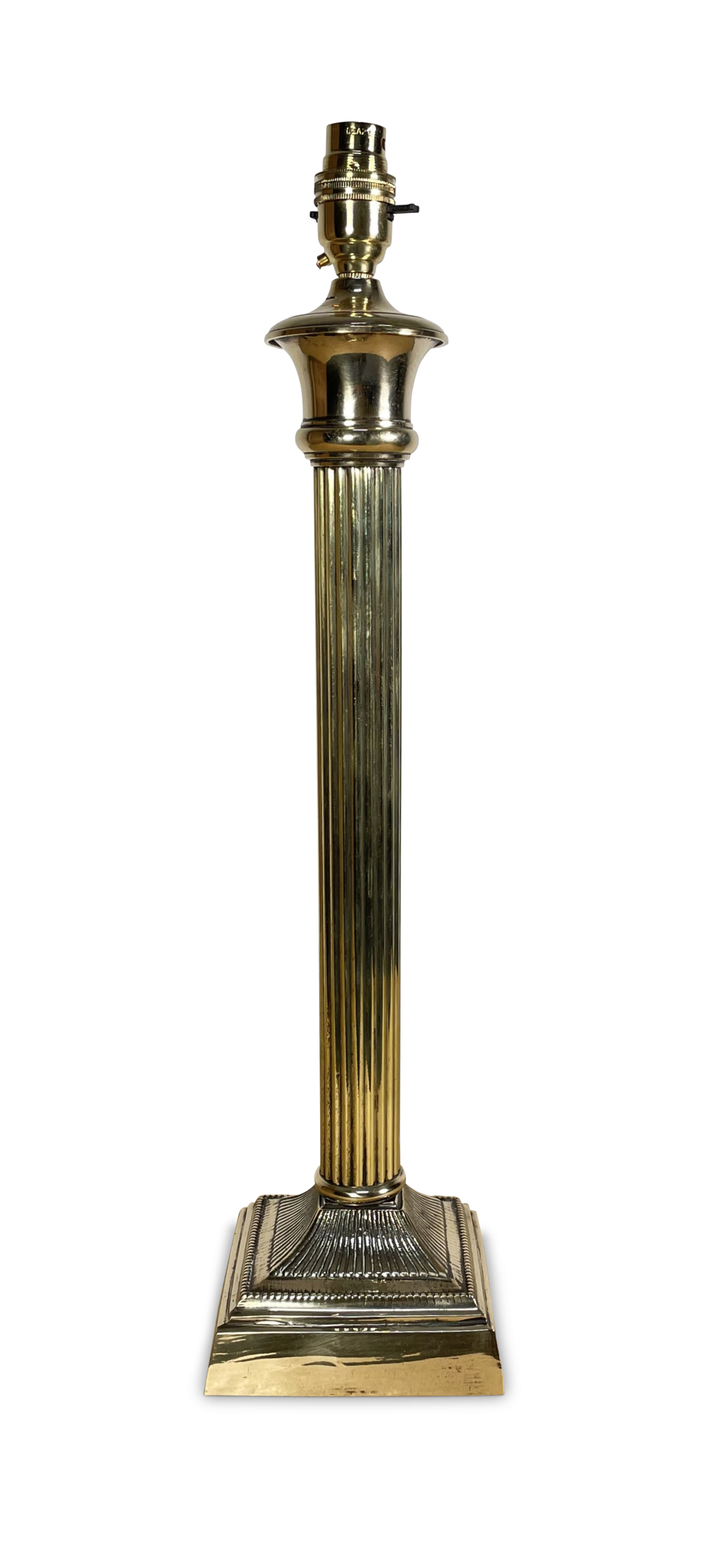 Brass Classical Reeded Column Table Lamp