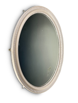 Painted Gesso and Wooden Oval Mirror