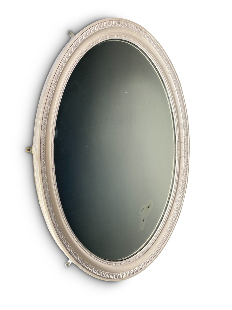 Painted Gesso and Wooden Oval Mirror