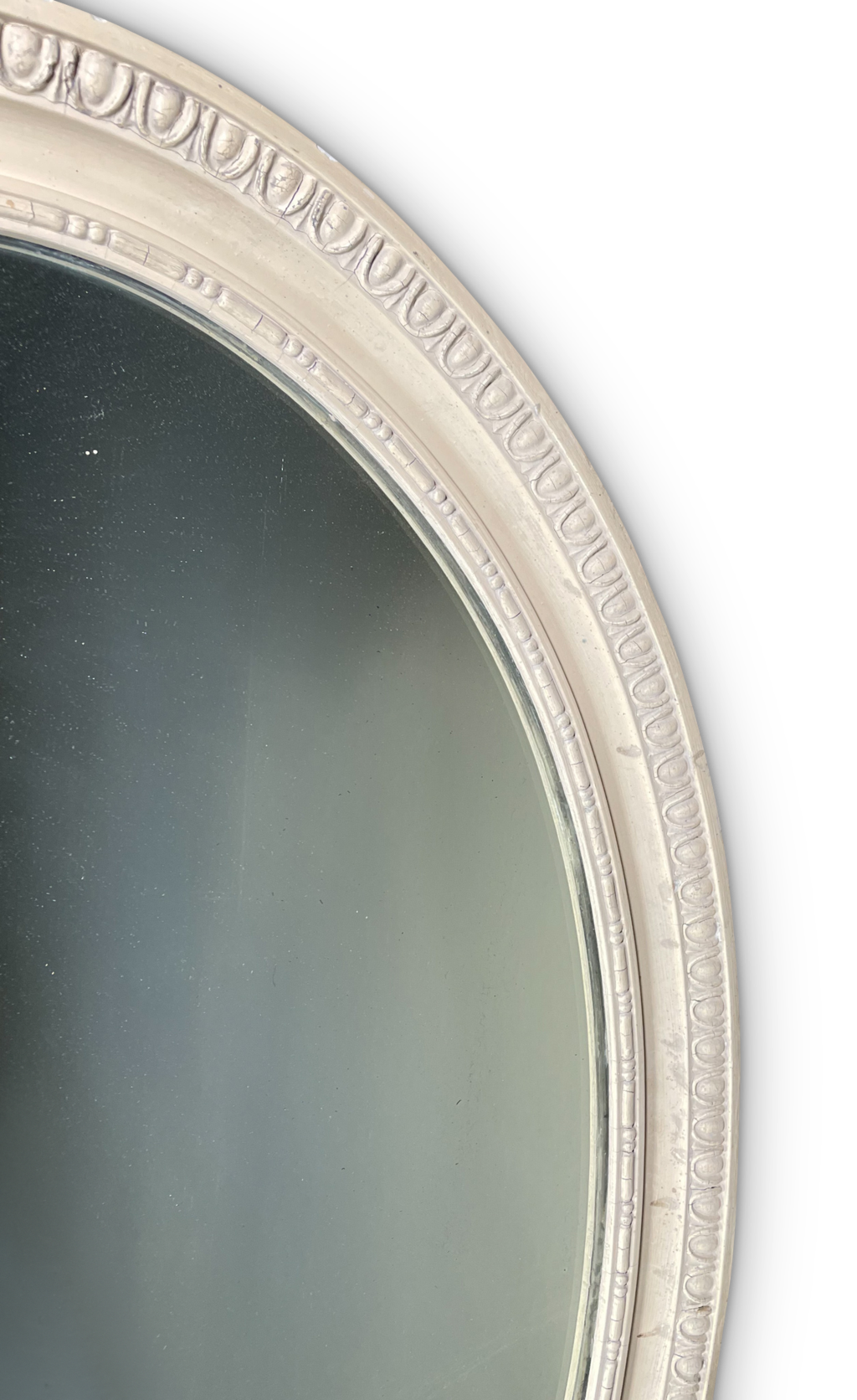 Painted Gesso and Wooden Oval Mirror
