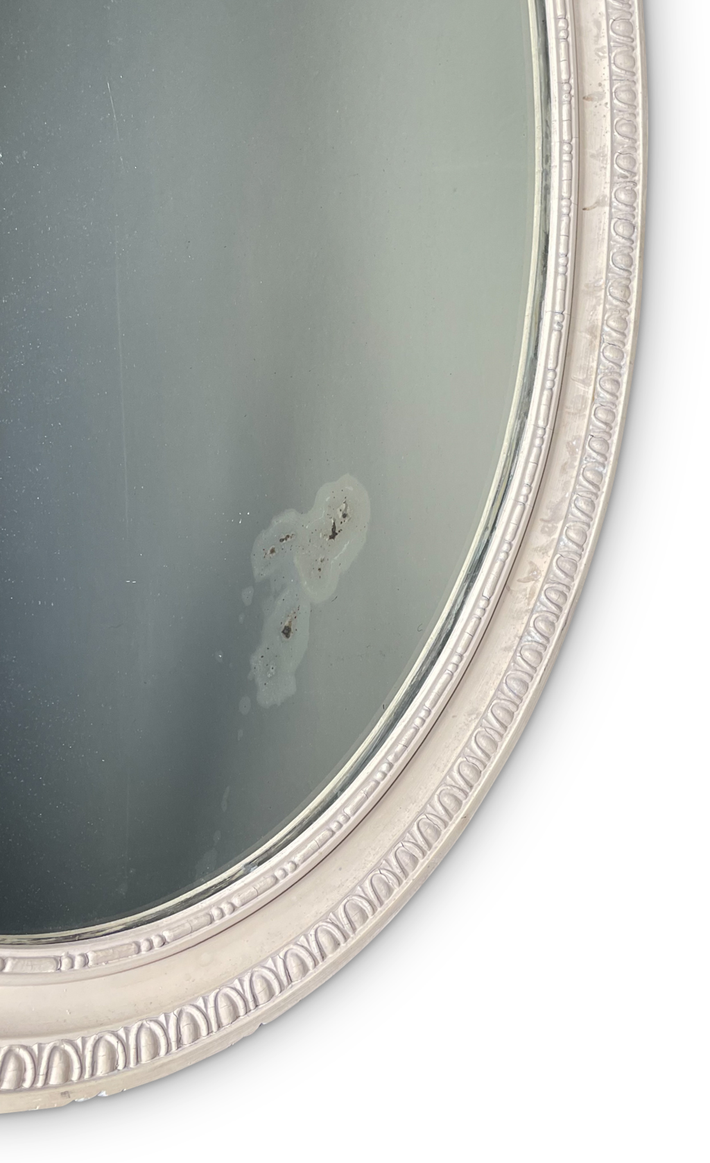 Painted Gesso and Wooden Oval Mirror