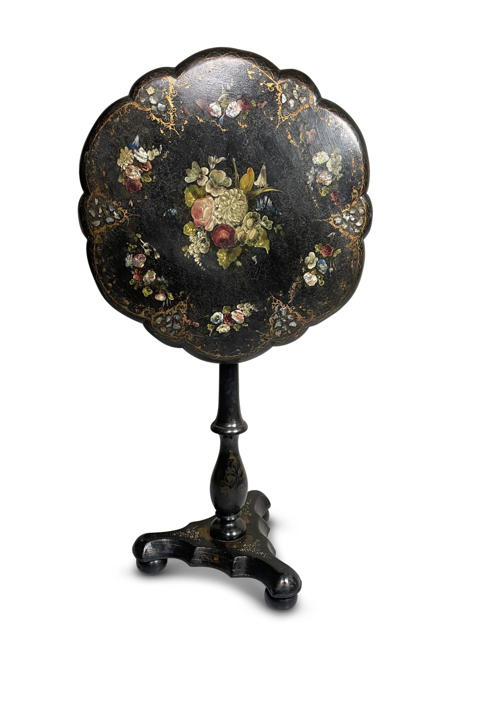 Ebonised Pedestal Table
