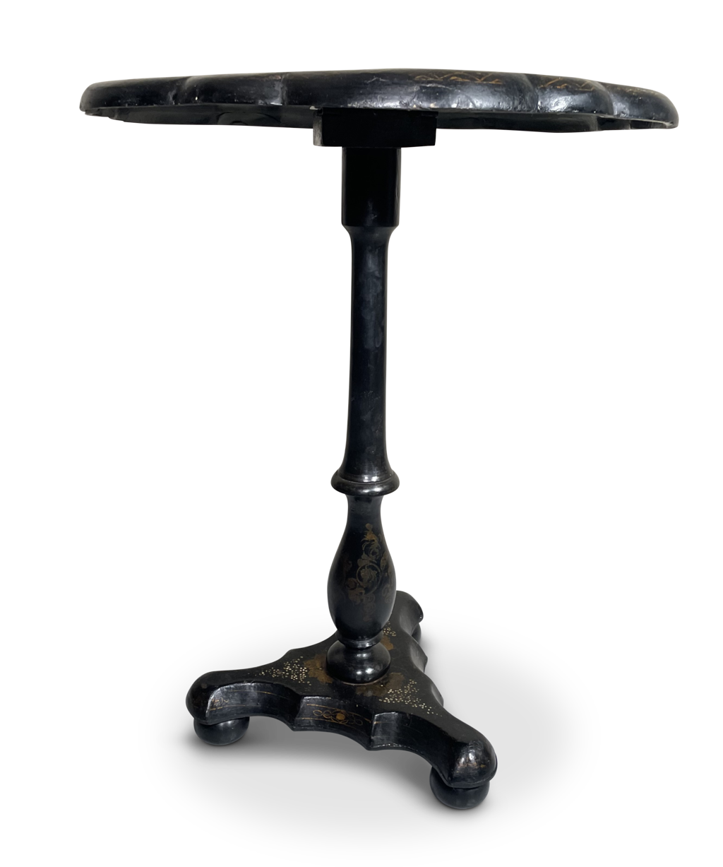 Ebonised Pedestal Table