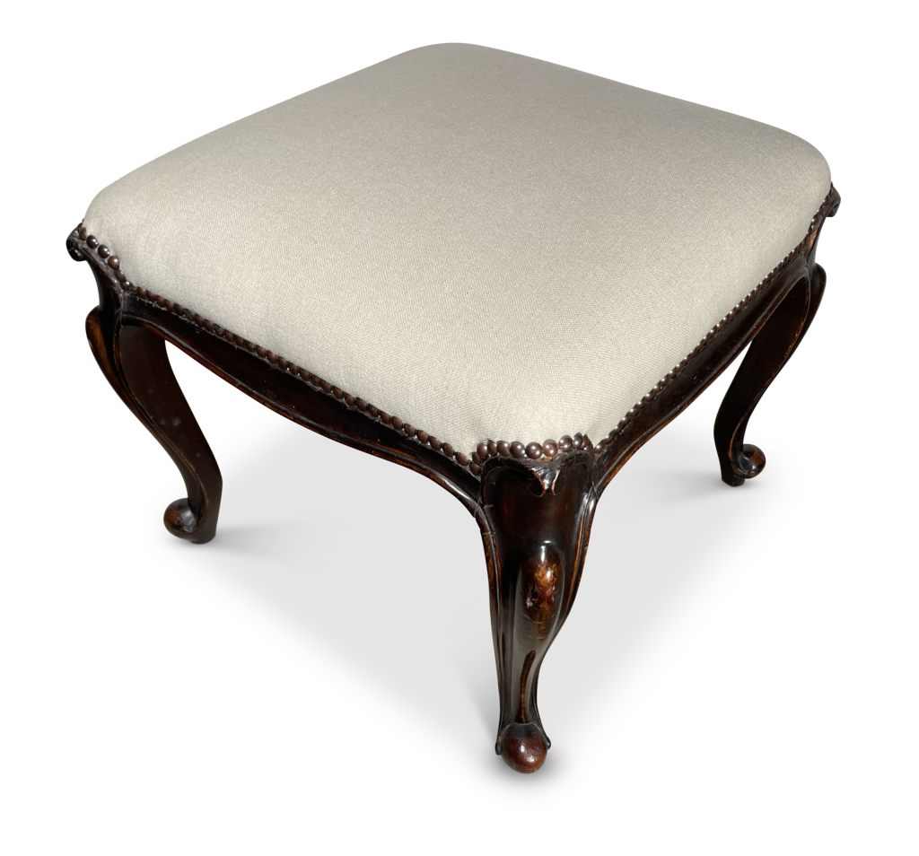 Square Mahogany Footstool