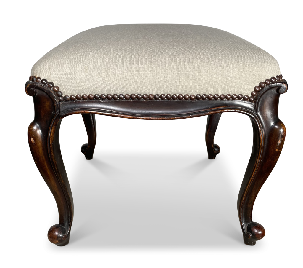 Square Mahogany Footstool