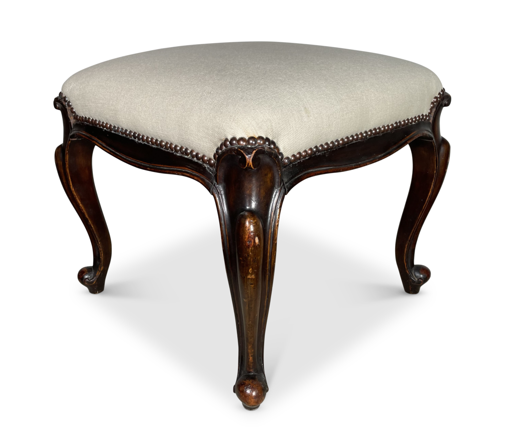 Square Mahogany Footstool
