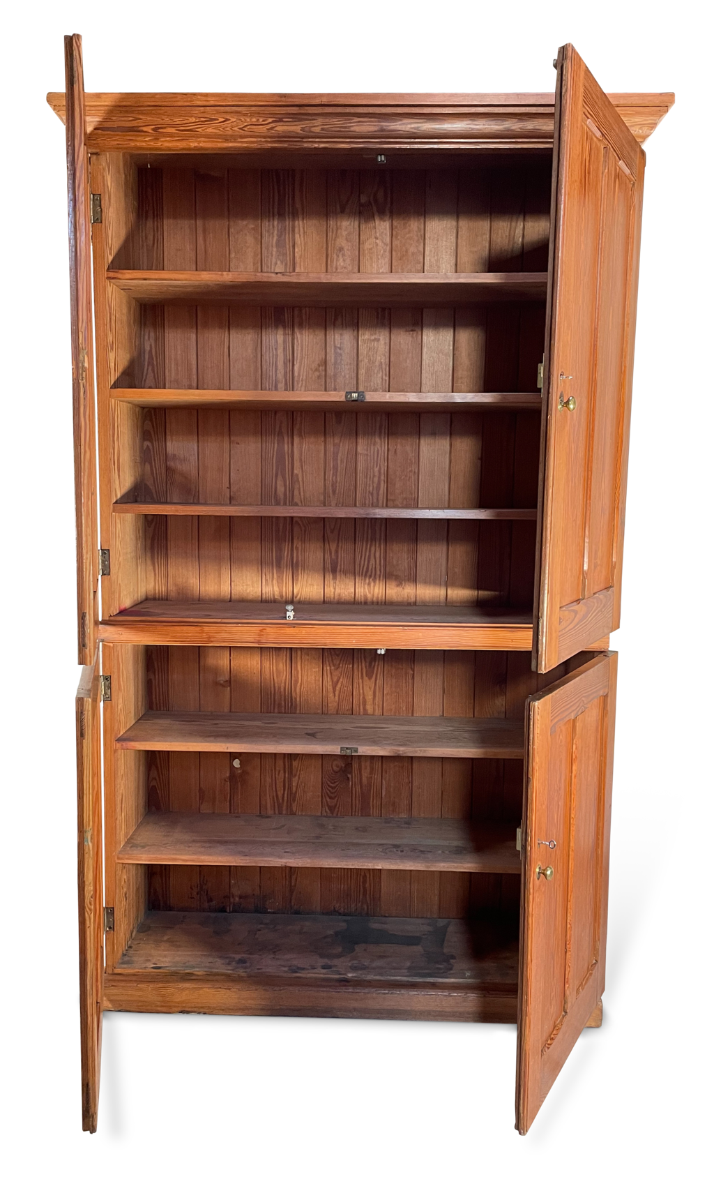 Pitch Pine Four Doored Chapel Cupboard