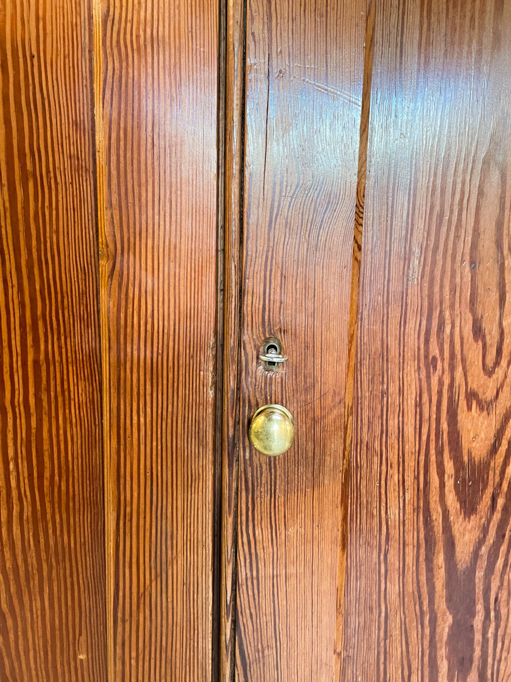 Pitch Pine Four Doored Chapel Cupboard