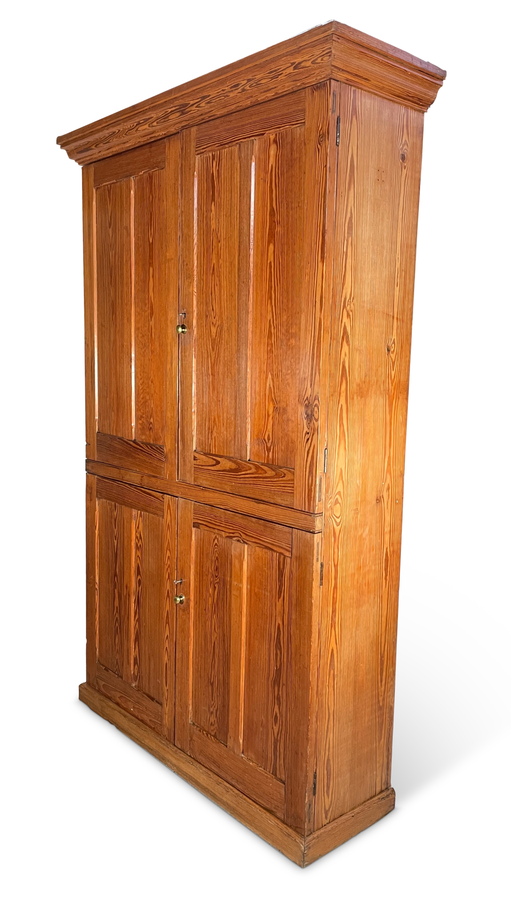 Pitch Pine Four Doored Chapel Cupboard