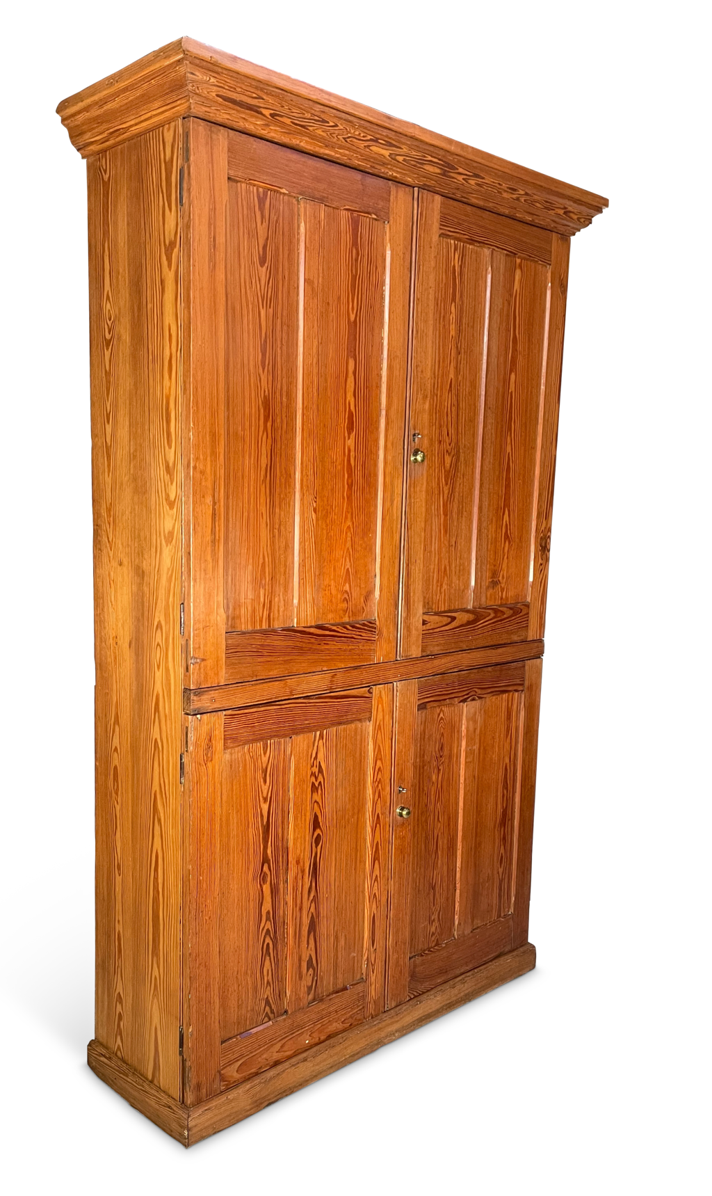 Pitch Pine Four Doored Chapel Cupboard
