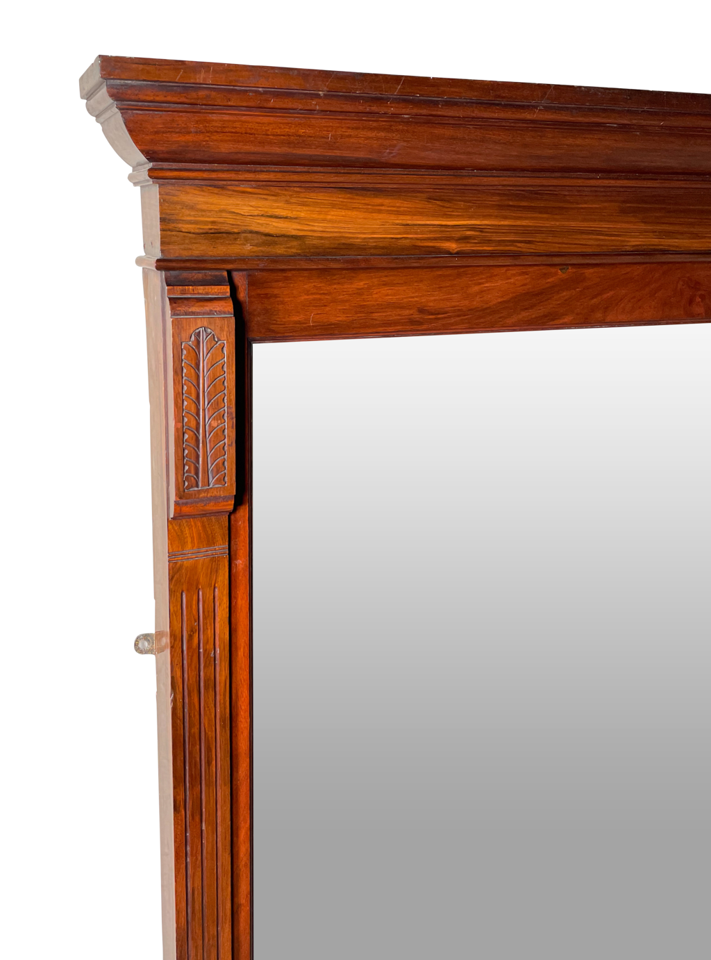 Large Walnut Overmantle Chimney Piece Mirror