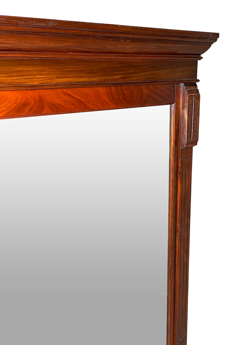Large Walnut Overmantle Chimney Piece Mirror