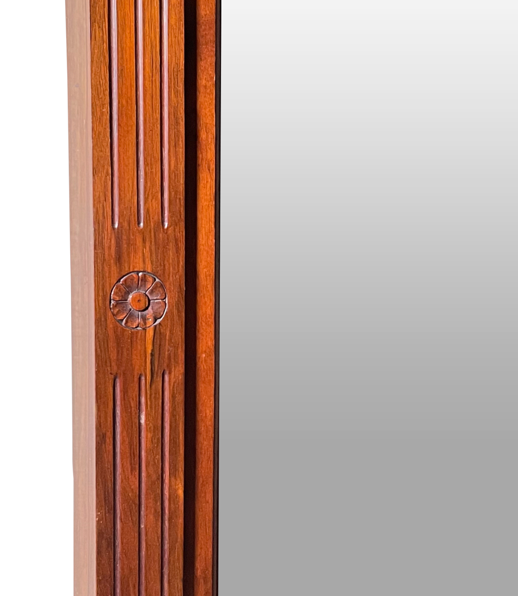 Large Walnut Overmantle Chimney Piece Mirror