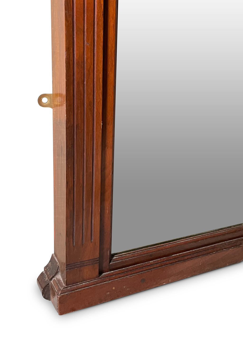 Large Walnut Overmantle Chimney Piece Mirror