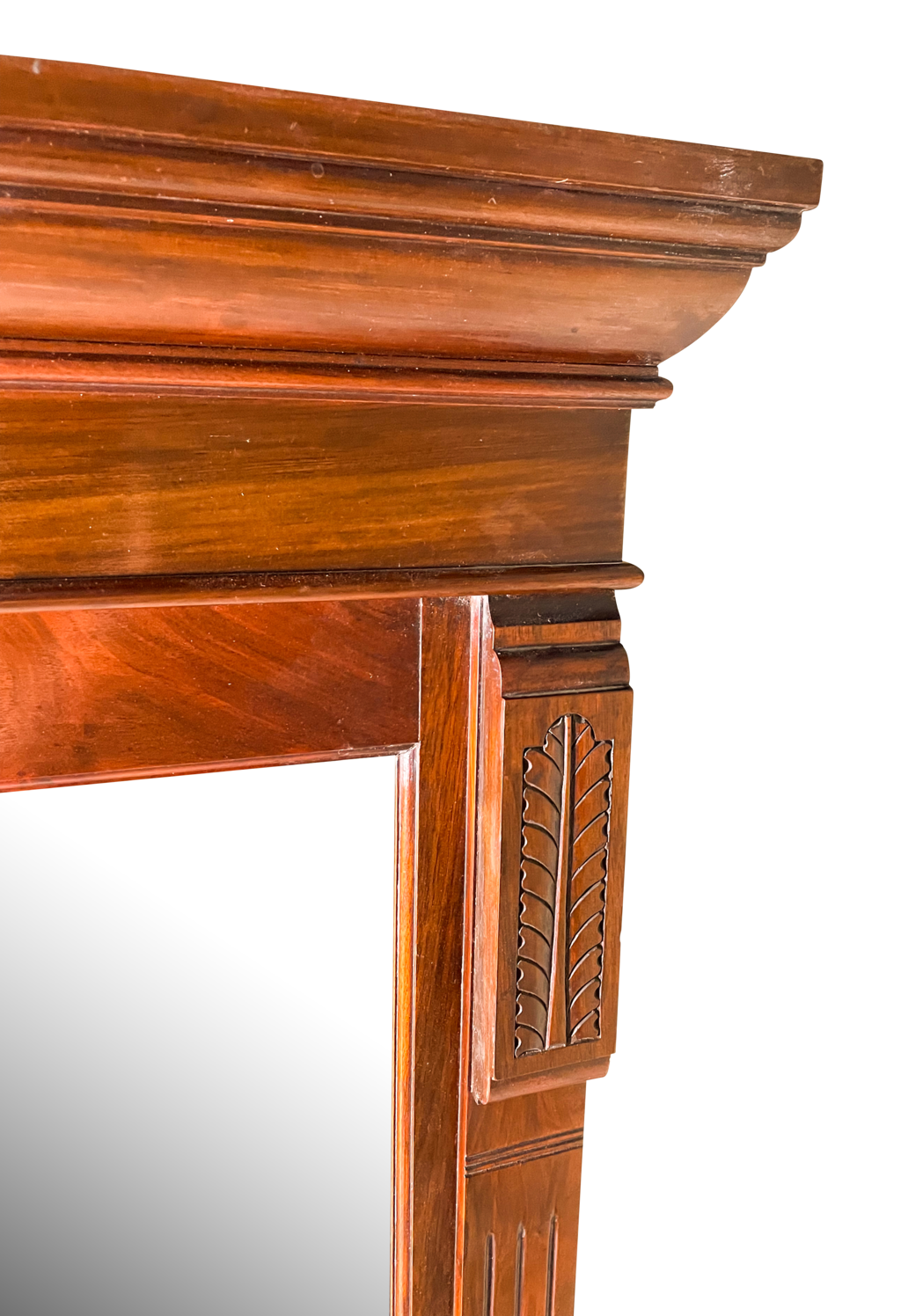 Large Walnut Overmantle Chimney Piece Mirror