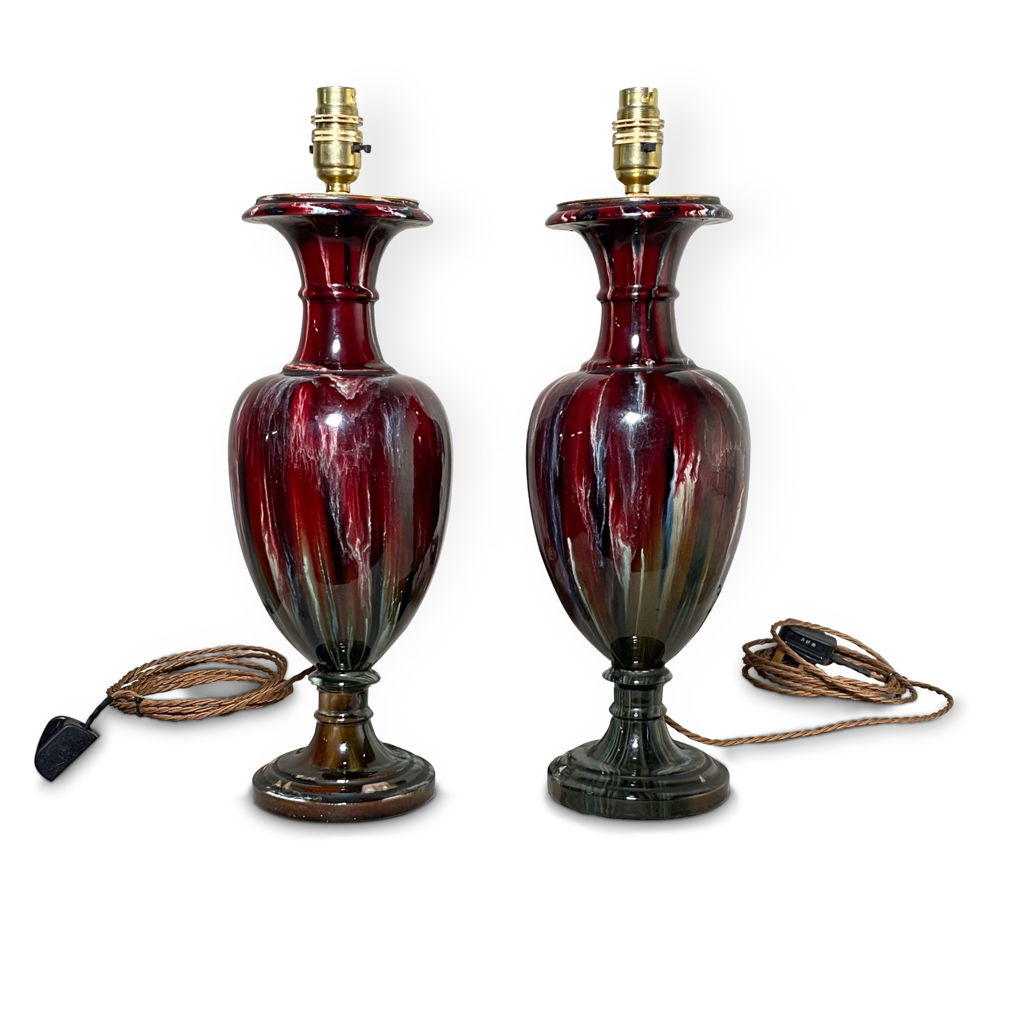 Pair of Pottery Vase Table Lamps