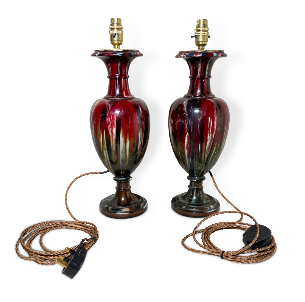 Pair of Pottery Vase Table Lamps