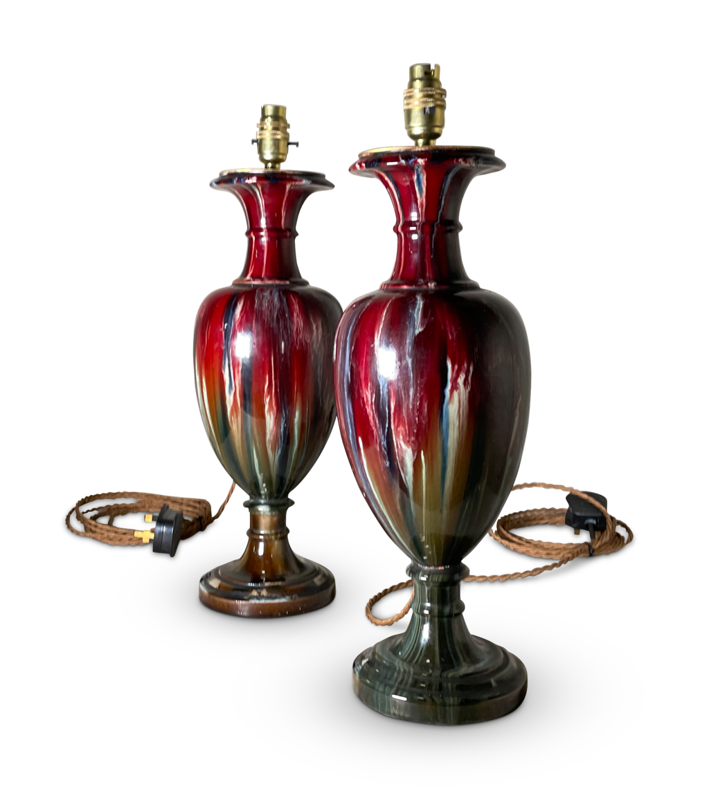 Pair of Pottery Vase Table Lamps