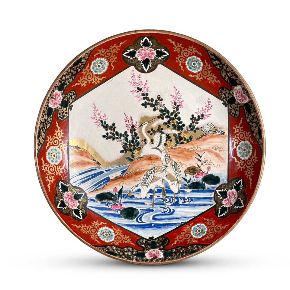 Meiji Period Hand Decorated Kutani Charger
