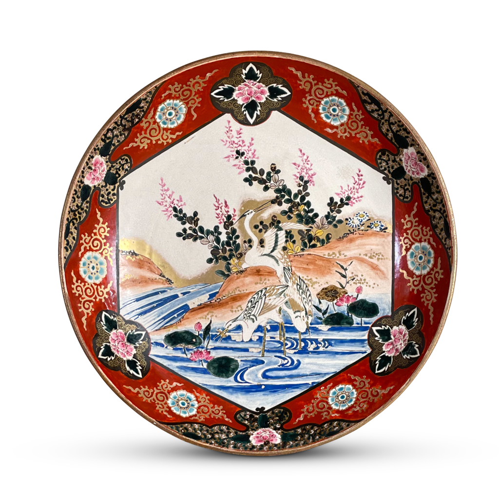 Meiji Period Hand Decorated Kutani Charger