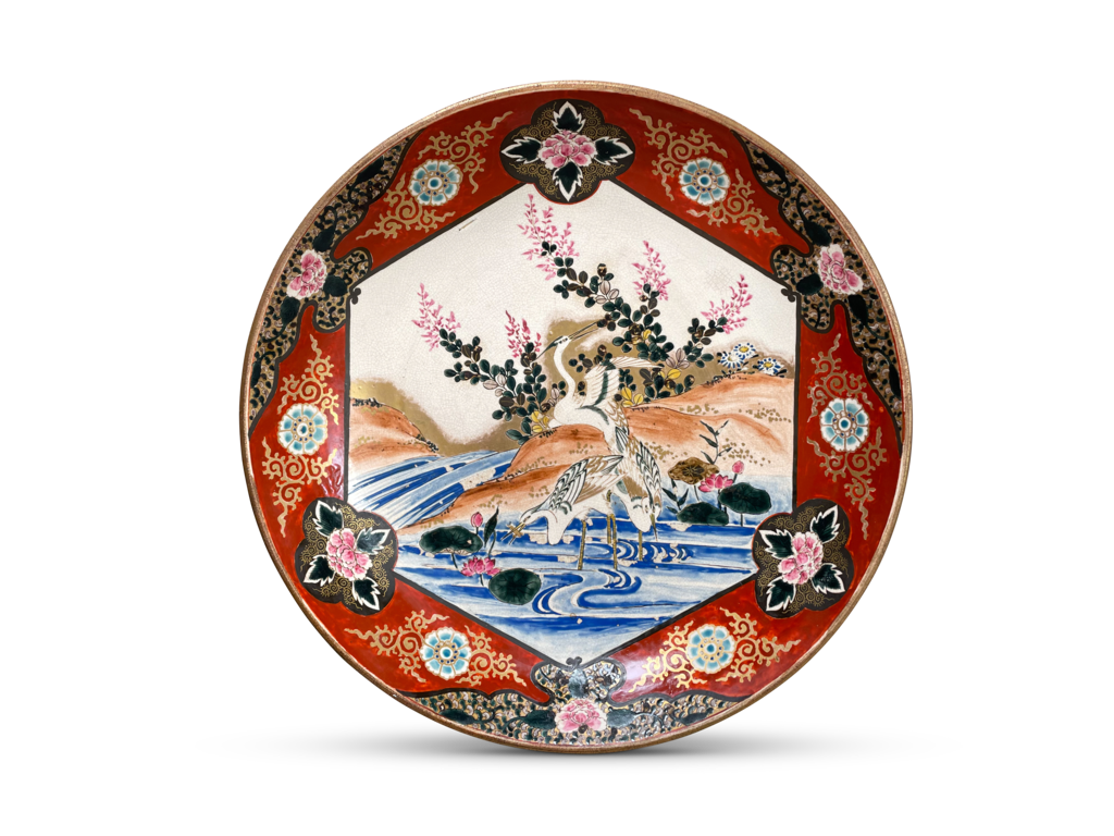 Meiji Period Hand Decorated Kutani Charger