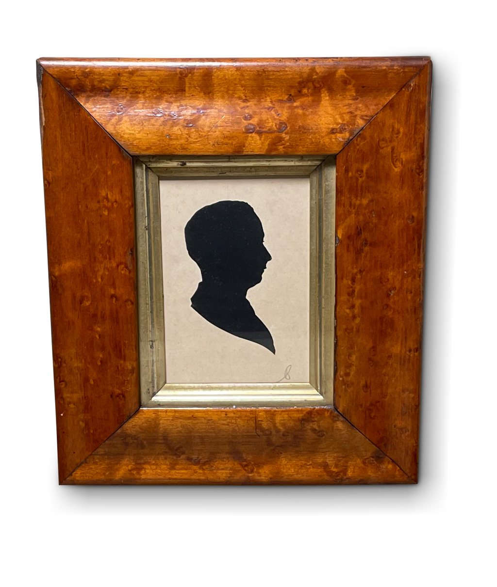 Pair of Silhouette Portraits in Maple Frames