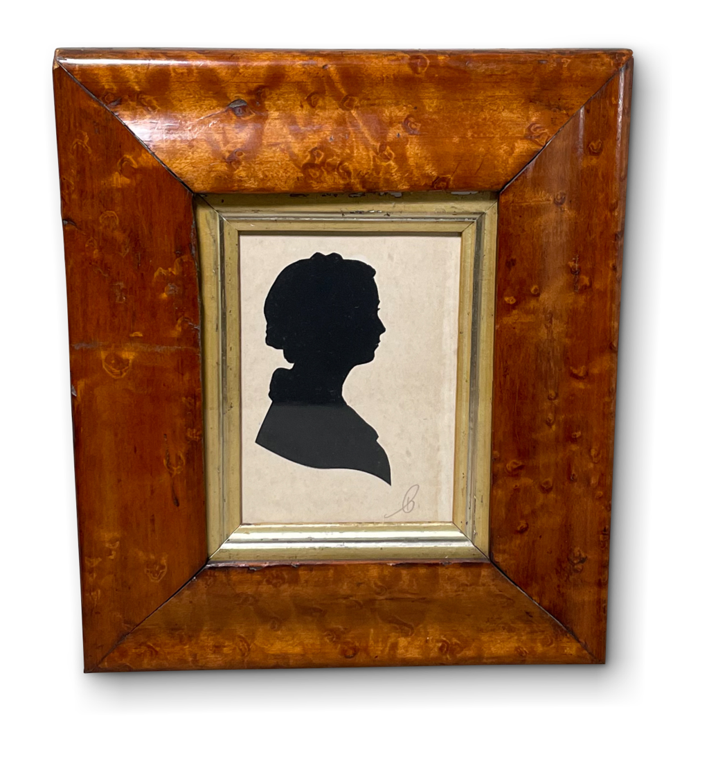 Pair of Silhouette Portraits in Maple Frames