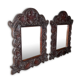 Pair of Anglo-Indian Carved Harwood Mirrors