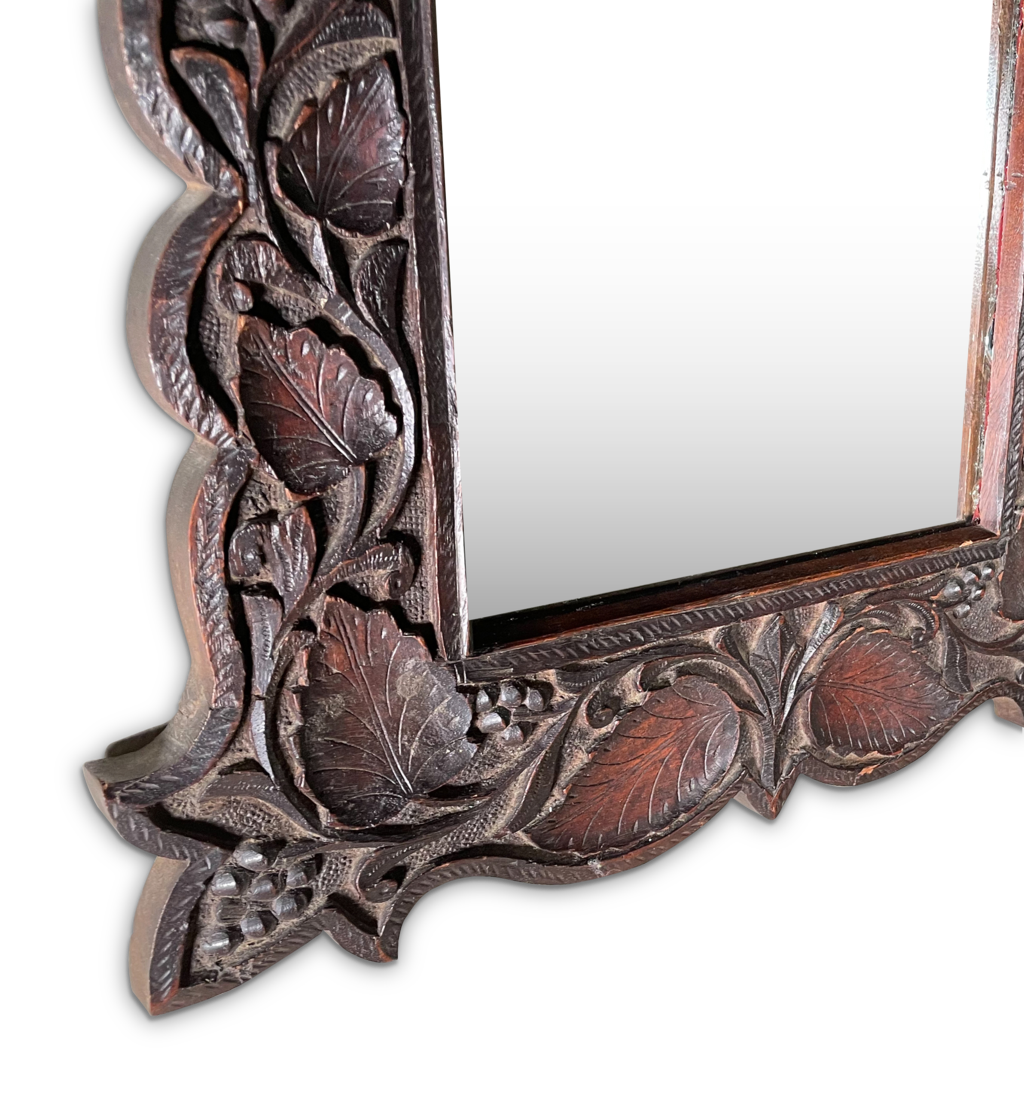 Pair of Anglo-Indian Carved Harwood Mirrors
