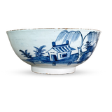 Hand Painted Delft Bowl with Old Rivetted Repair