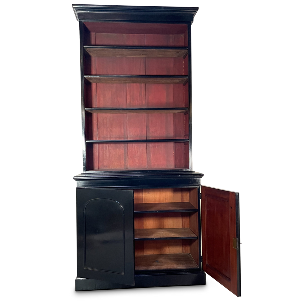 Ebonised Victorian Bookcase