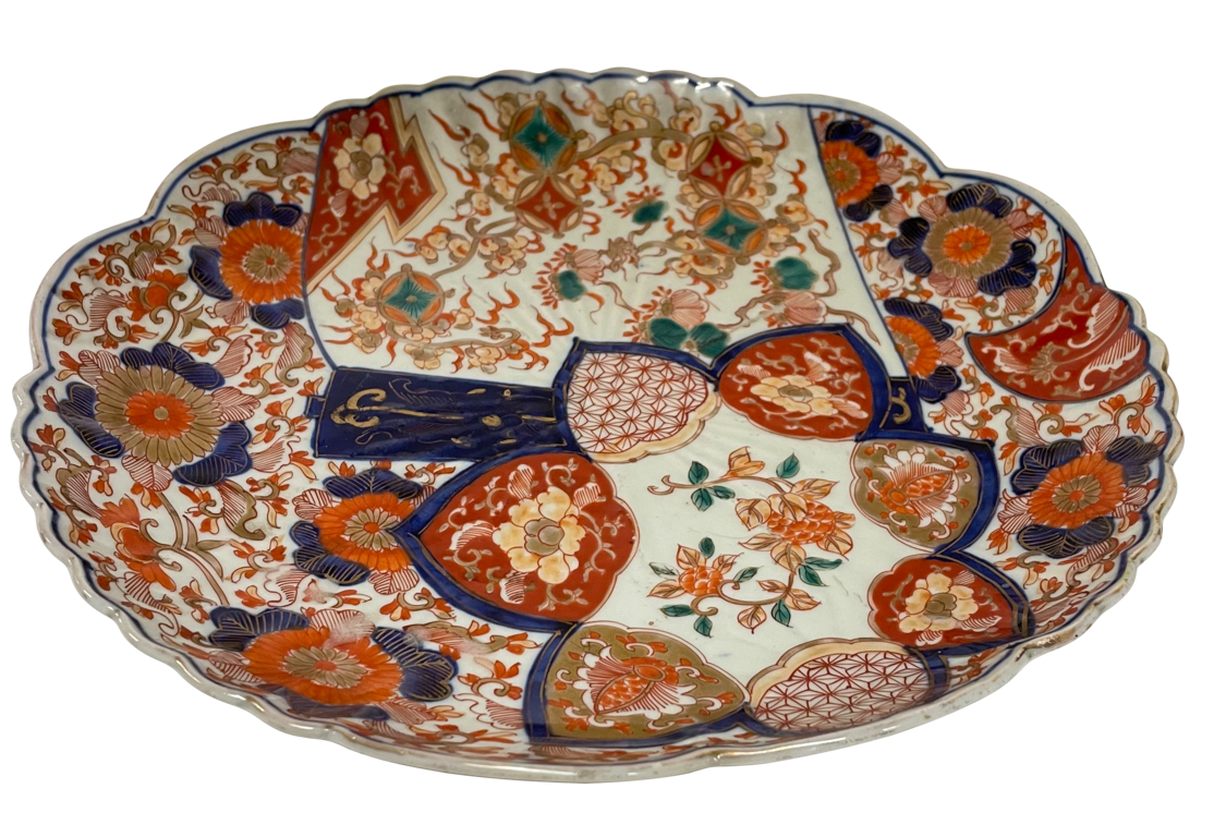 Meiji Period Imari Scallop Edged Charger