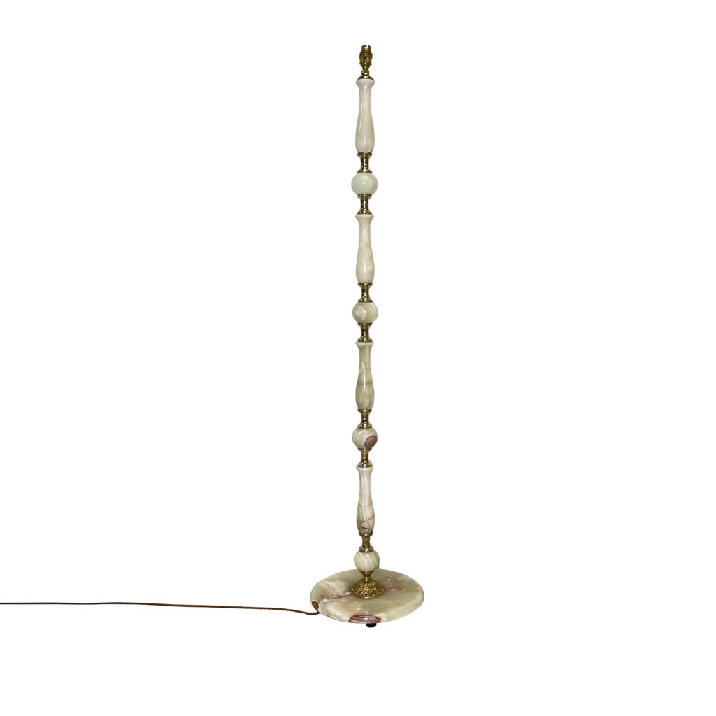 Onyx Floor Lamp with Ormolu Mounts