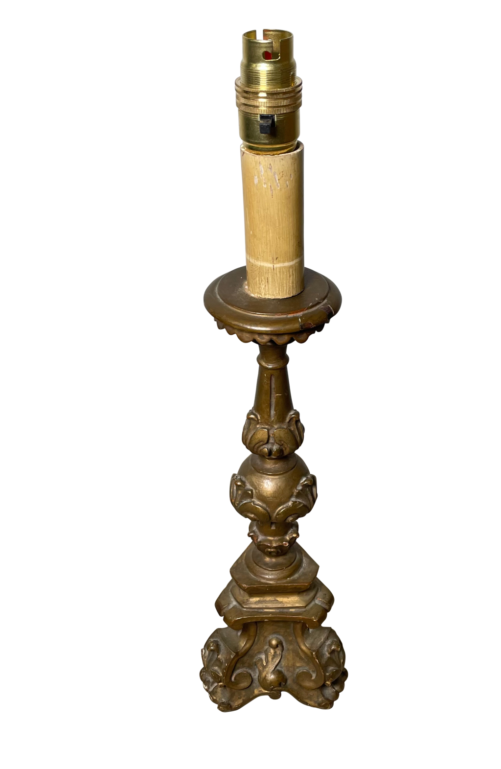 Giltwood Column Table Lamp