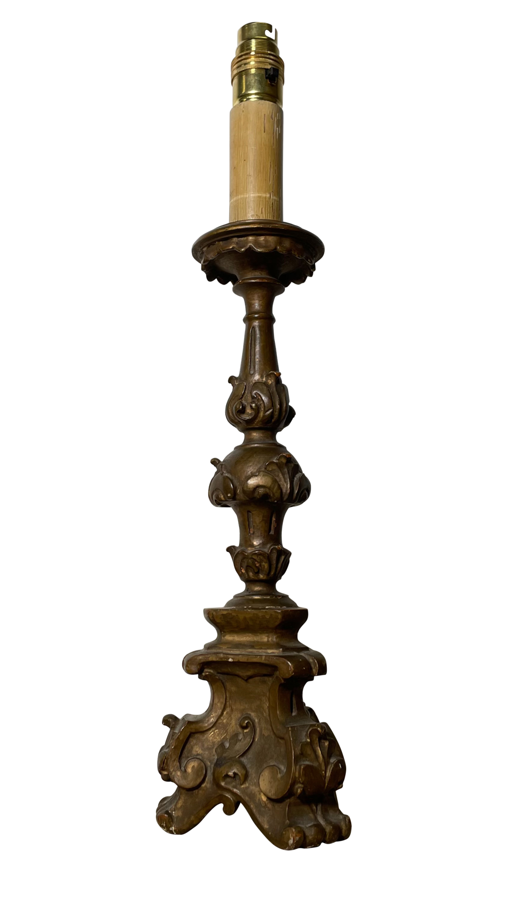Giltwood Column Table Lamp