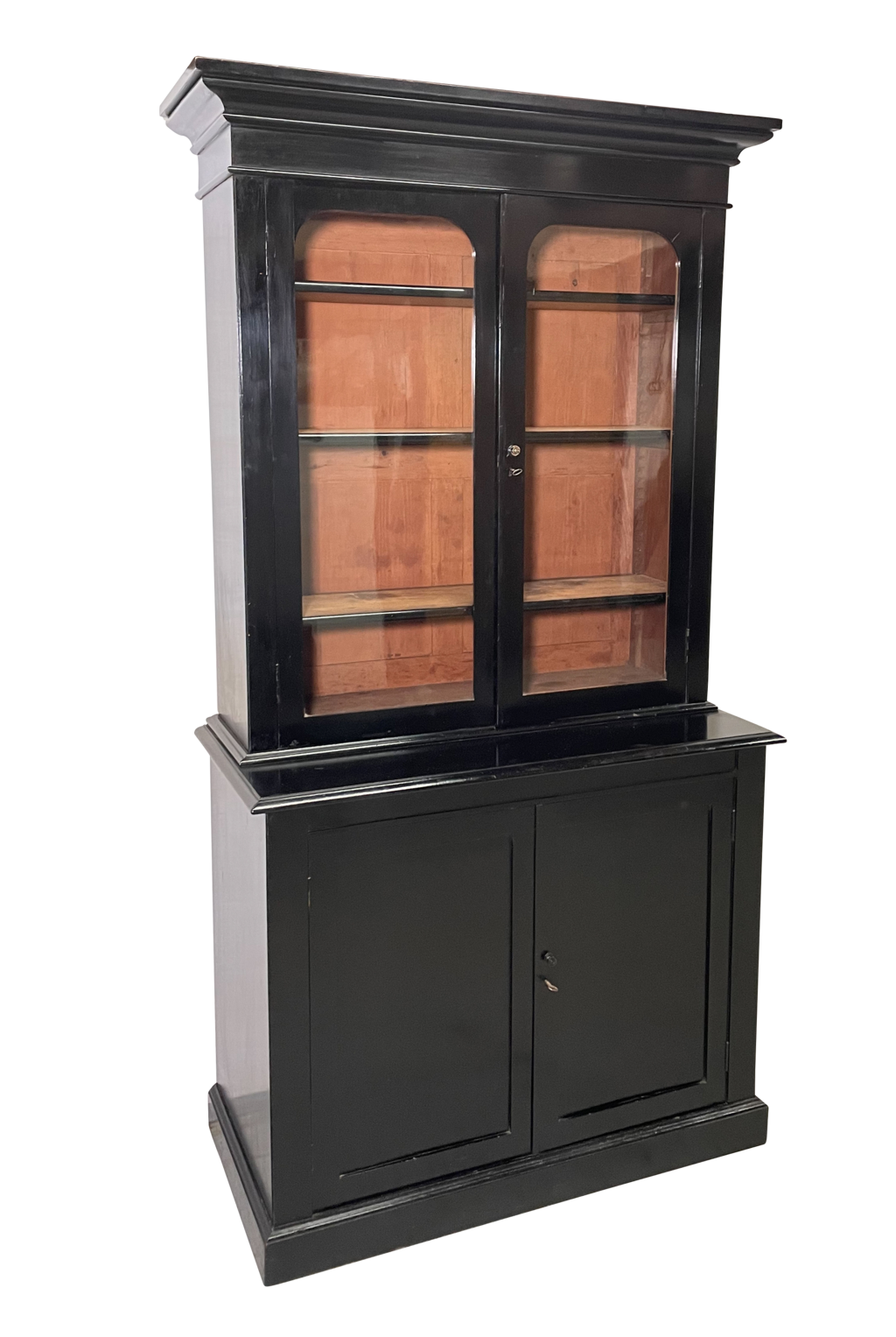 Ebonised Victorian Glazed Bookcase
