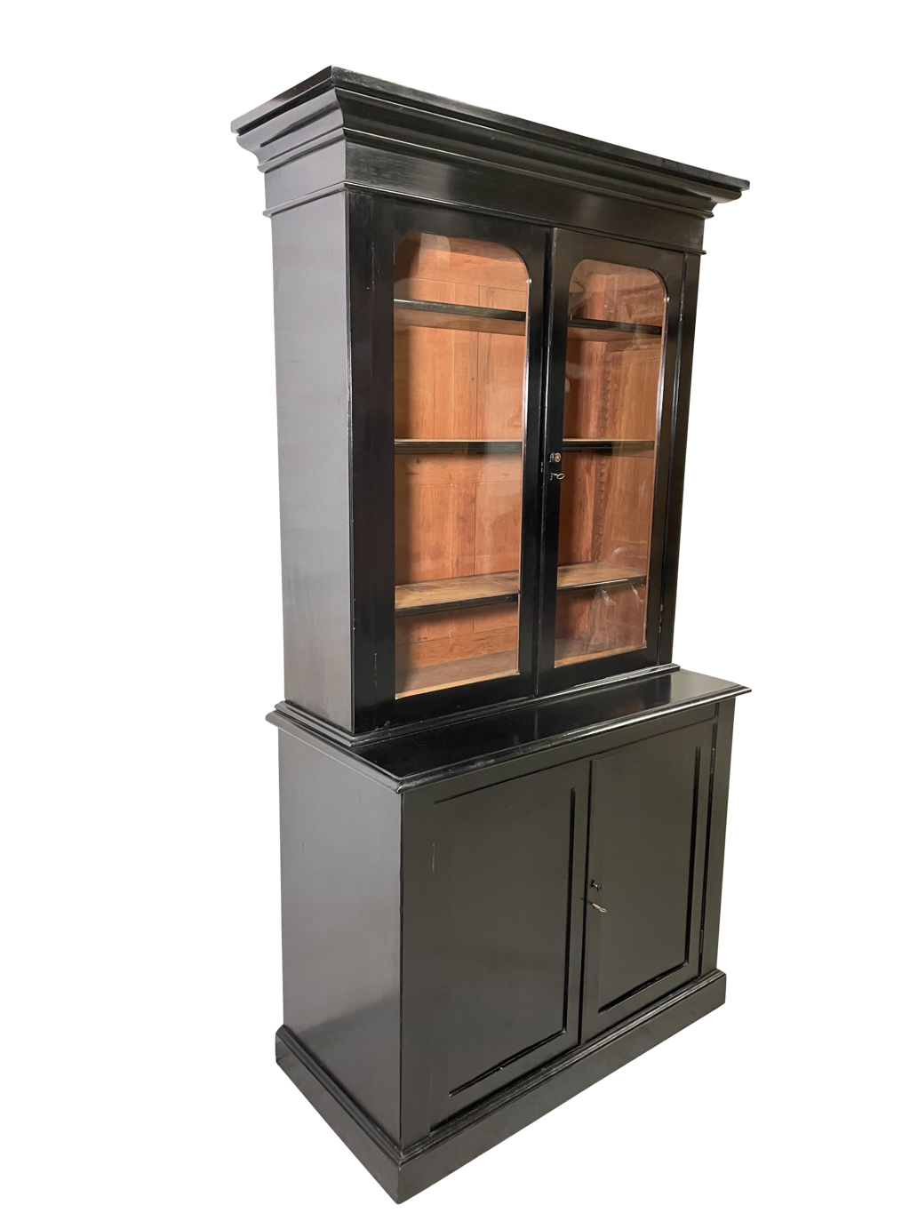 Ebonised Victorian Glazed Bookcase