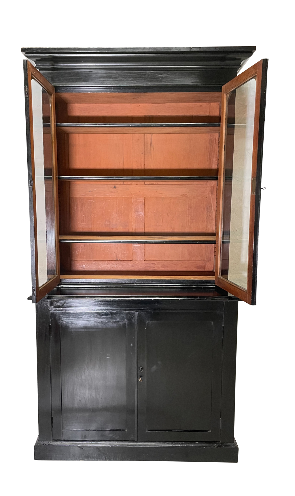 Ebonised Victorian Glazed Bookcase