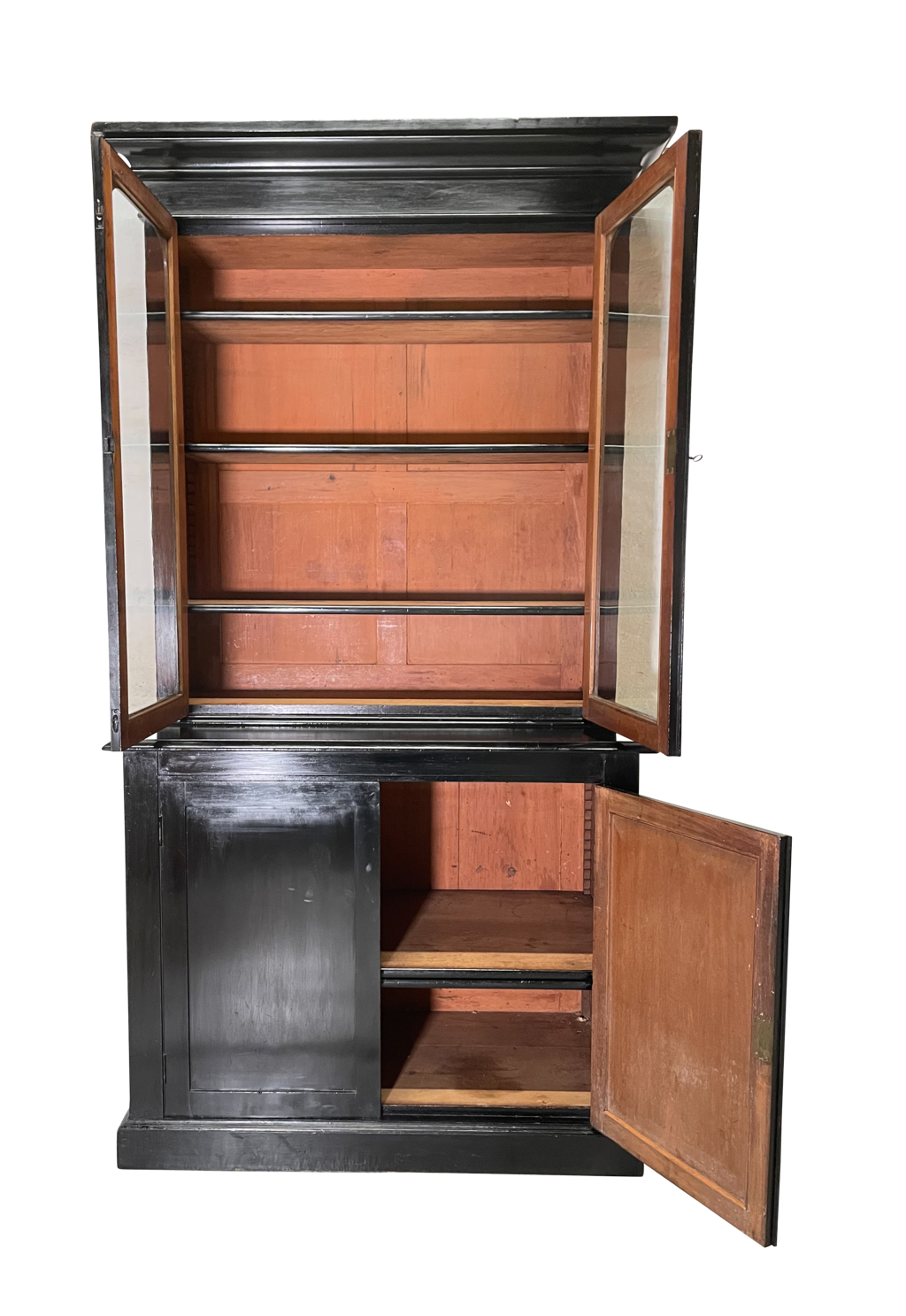Ebonised Victorian Glazed Bookcase