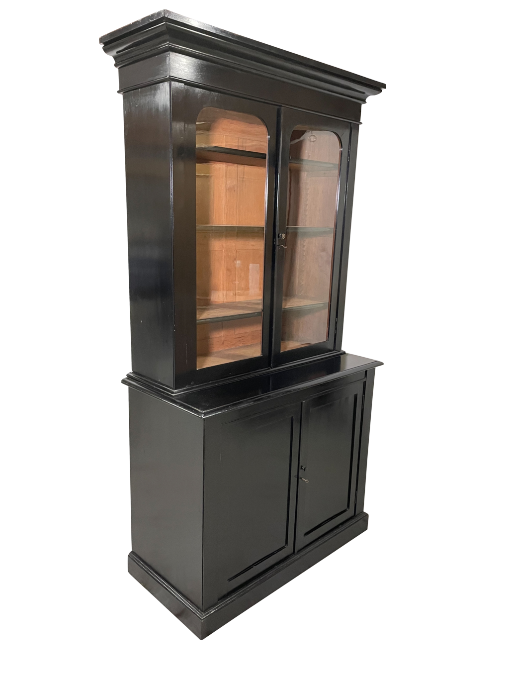 Ebonised Victorian Glazed Bookcase