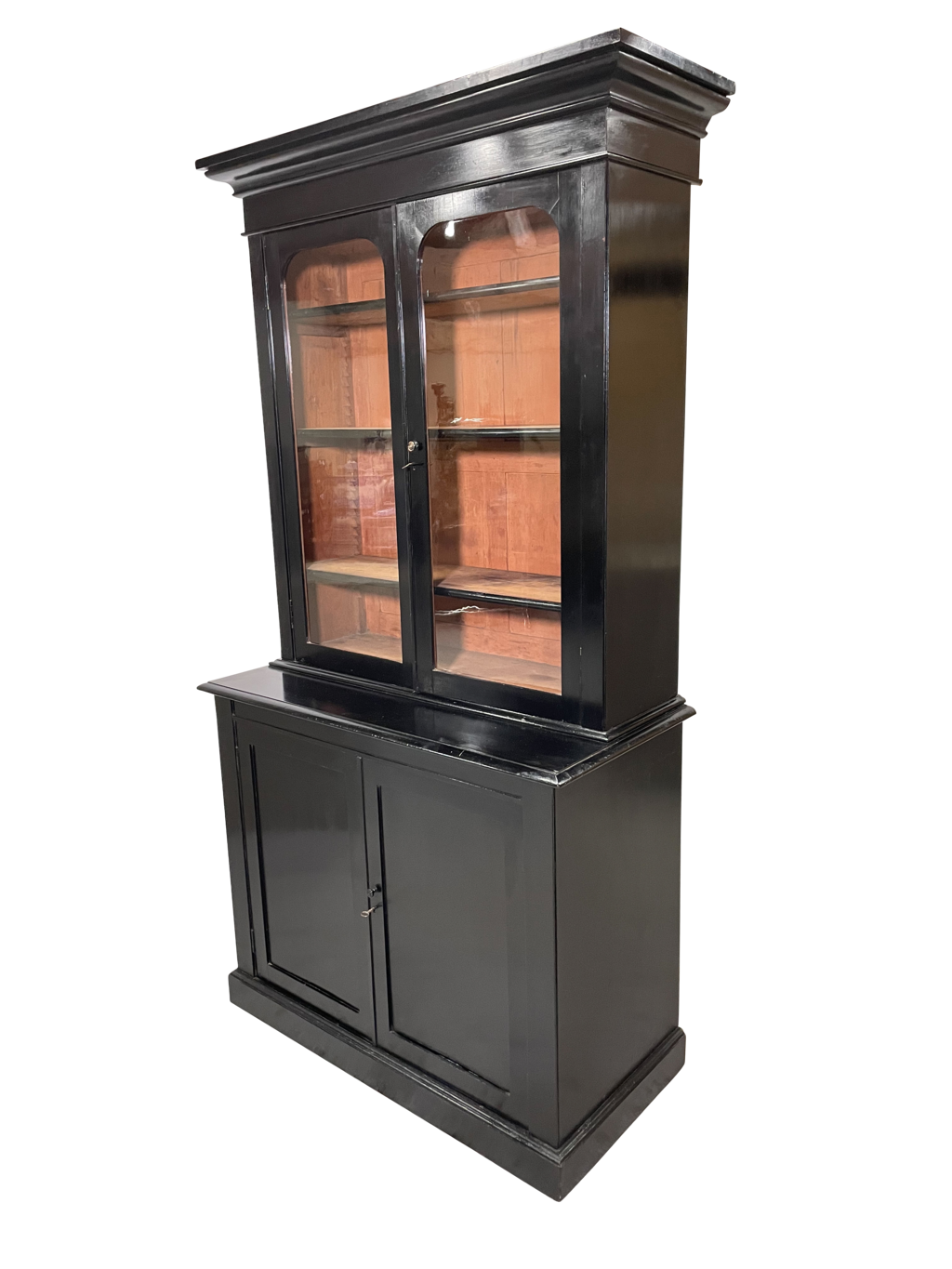 Ebonised Victorian Glazed Bookcase